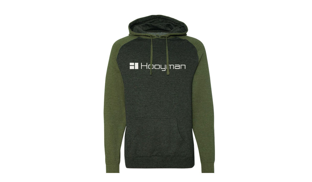 Hooyman Raglan Two Tone Hoody - Medium - Charcoal Heather / Army Heather